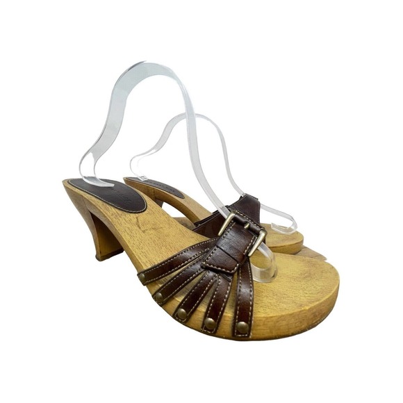 Lower East Side Vintage Heels Leather Strap~Buckle Detail~Y2K/90's~Sz 10 - Picture 1 of 10